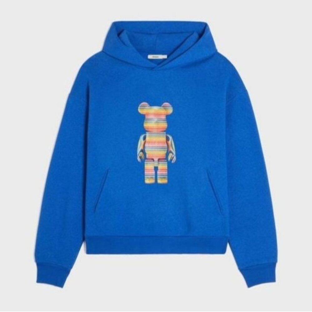 Pangaia X Haroshi BE@RBRICK Recycled Cotton Hoodie Cobalt Blue Unisex